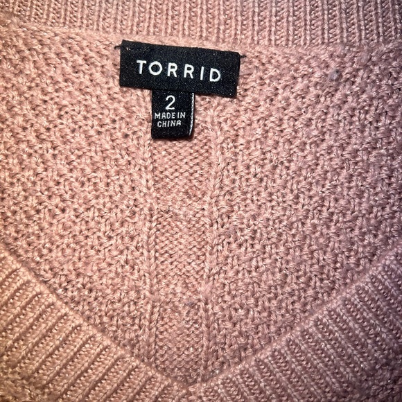 TORRID Sparkly Thread Rose Colored Sweater! - Picture 3 of 4